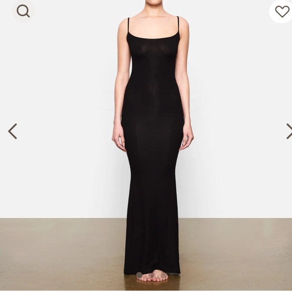 SKIMS Dresses & Skirts - Skims rib soft lounge maxi dress cami onyx